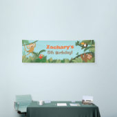 Bannière de fête d'animaux de thème de jungle trop (Salon professionnel)