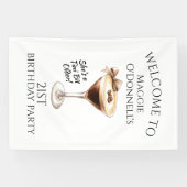 Bannière de fête d'anniversaire 21e Espresso Marti (Horizontal)