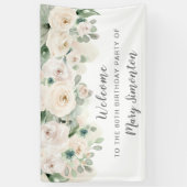 Bannière de fête d'anniversaire 60e Rose blanche F (Vertical)