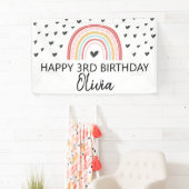 Bannière de fête d'anniversaire Arc-en-ciel et Coe (En situation)