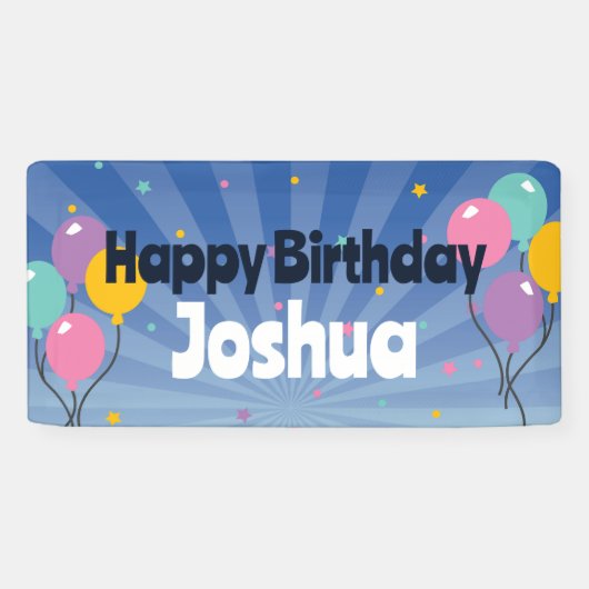 Bannière de fête d'anniversaire avec ballons (Horizontal)