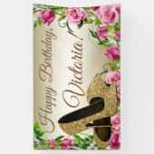 Bannière de fête d'anniversaire chaussure à talon (Vertical)