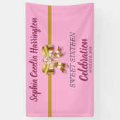 Bannière de fête d'anniversaire Chic Gold Ribbon (Vertical)