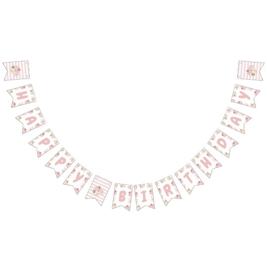 Bannière de fête d'anniversaire Citrouille rose (Tout)