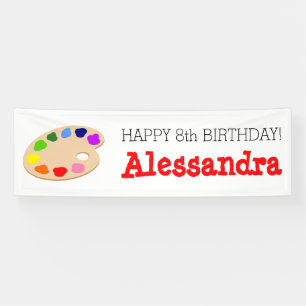 Bannière de fête d'anniversaire d'art de palette