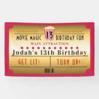 Bannière de fête d'anniversaire de billet de pop-c