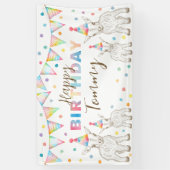 Bannière de fête d'anniversaire de chèvre à l'aqua (Vertical)