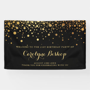 Bannière de fête d'anniversaire de confettis d'o