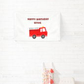 Bannière de fête d'anniversaire de Firetruck (Insitu)