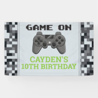 Bannière de fête d'anniversaire de jeu vidéo Game