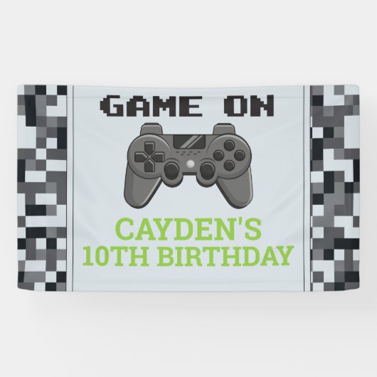 Bannière de fête d'anniversaire de jeu vidéo Game (Horizontal)