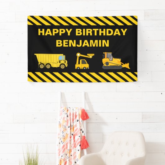 Bannière de fête d'anniversaire de la construction (En situation)