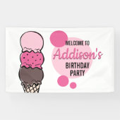 Bannière de fête d'anniversaire de la crème glacée (Horizontal)