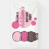 Bannière de fête d'anniversaire de la crème glacée (Vertical)