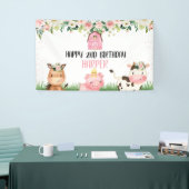 Bannière de fête d'anniversaire de la ferme floral (Salon professionnel)