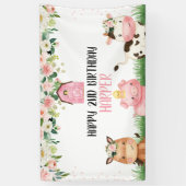 Bannière de fête d'anniversaire de la ferme floral (Vertical)