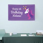 Bannière de fête d'anniversaire de la fille rose (Salon professionnel)