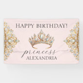 Bannière de fête d'anniversaire de la princesse ro (Horizontal)