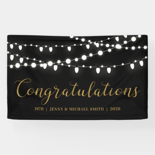 Bannière de fête d'anniversaire de mariage Félicit (Horizontal)