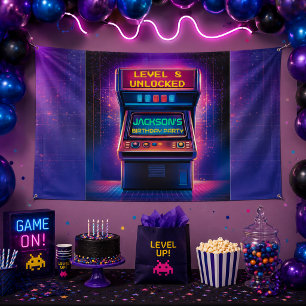 Bannière de fête d'anniversaire de niveau supérieu