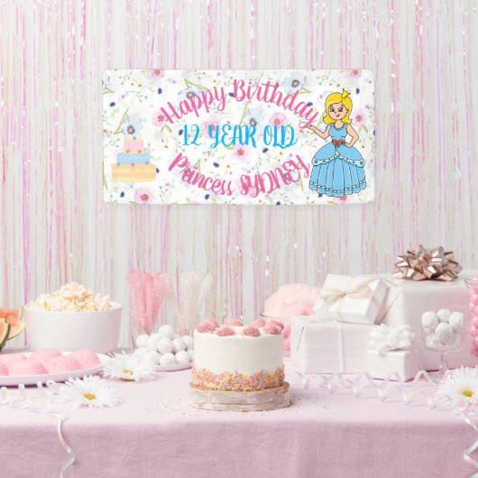 Bannière de fête d'anniversaire de princesse (Fête)