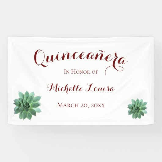 Bannière de fête d'anniversaire de Quinceanera (Horizontal)