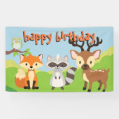 Bannière de fête d'anniversaire de thème d'animaux (Horizontal)