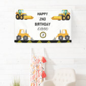 Bannière de fête d'anniversaire du camion de const (En situation)