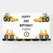 Bannière de fête d'anniversaire du camion de const (Horizontal)