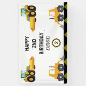 Bannière de fête d'anniversaire du camion de const (Vertical)