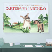 Bannière de fête d'anniversaire du cheval - Banniè (Salon professionnel)