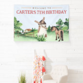 Bannière de fête d'anniversaire du cheval - Banniè (Insitu)