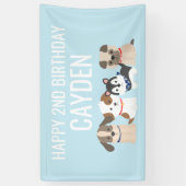 bannière de fête d'anniversaire du chiot bleu (Vertical)