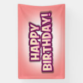Bannière de fête d'anniversaire "En rose" réutilis (Verticale)