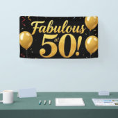 Bannière de fête d'anniversaire Fabulous à 50 ans (Salon professionnel)