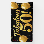Bannière de fête d'anniversaire Fabulous à 50 ans (Verticale)