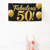 Bannière de fête d'anniversaire Fabulous à 50 ans (Insitu)