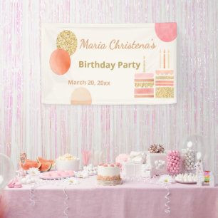 Bannière de fête d'anniversaire Fantaisie & Vœux