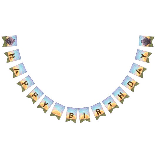 Bannière de fête d'anniversaire Hippo Têtes mignon (Tout)