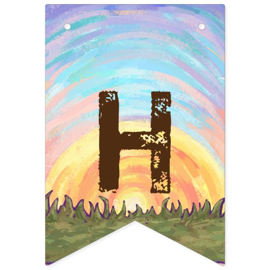 Bannière de fête d'anniversaire Hippo Têtes mignon (Deuxième drapeau)