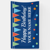 Bannière de fête d'anniversaire joyeuse avec drape (Vertical)