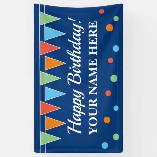 Bannière de fête d'anniversaire joyeuse avec drape (Vertical)