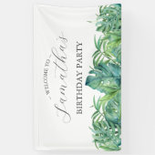 Bannière de fête d'anniversaire Luau tropical (Vertical)