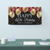 Bannière de fête d'anniversaire Marron doré (Salon professionnel)
