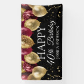 Bannière de fête d'anniversaire Marron doré (Verticale)