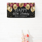 Bannière de fête d'anniversaire Marron doré (Insitu)