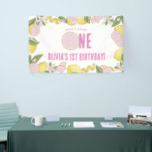 Bannière de fête d'anniversaire pour un an au Pink (Salon professionnel)