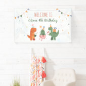 Bannière de fête d'anniversaire pour un T-Rex de d (En situation)