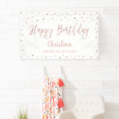 Bannière de fête d'anniversaire Rose Gold & Blanc (En situation)