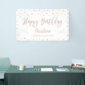 Bannière de fête d'anniversaire Rose Gold & Blanc (Salon professionnel)